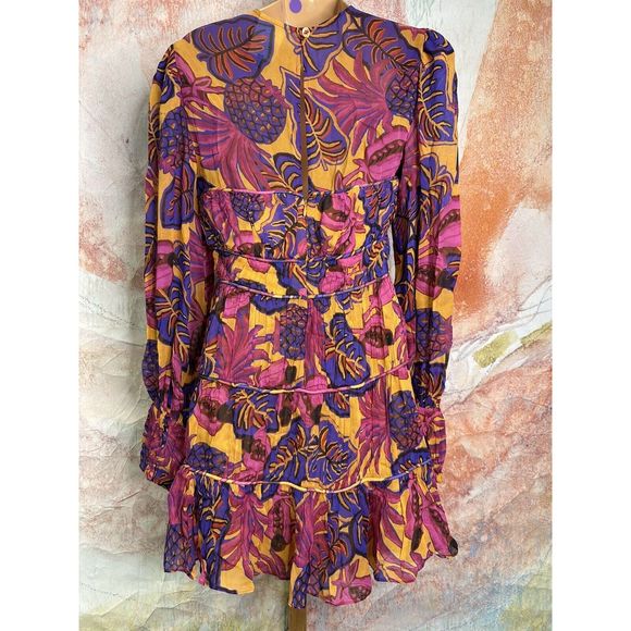 Anthropologie Farm Rio Fruit Dream Long-Sleeve Mini Dress $265 - Picture 6 of 7